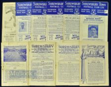 Selection of Shrewsbury Town home match programmes to include 1947/48 Frickley Colliery, 1949/50