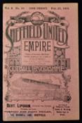 1904/05 Sheffield Utd v Middlesbrough Div. 1 match programme 25 February 1905; wear to spine, o/wise