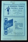 1935/36 Ipswich Town v Harwich & Parkeston Ipswich Hospital Cup match 16 October 1935, 20 page match