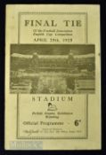 1925 FA Cup Final at Wembley, Cardiff City v Sheffield Utd 25 April 1925 match programme; rust to
