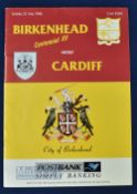 Rare 1988 Cardiff RFC in NZ Rugby Programme: Seldom seen, a large commemorative issue from the