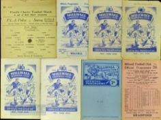 Selection of Millwall home match programmes 1947/48 Preston NE (FAC), 1948/49 Port Vale, 1950/51