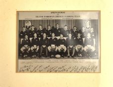 1967 Photo from original print of South African squad v France: Framed mounted and glazed, c11