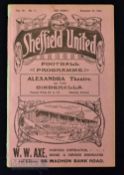 1913/14 Sheffield Utd v Derby County Div 1 match programme 27 December 1913; ex bv o/wise good.