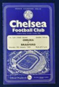 1959/60 Autographed match programme Chelsea v Bradford PA FAC 3rd round match at Stamford Bridge 9