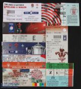 Wales & England Rugby Tickets 1973-2015 (7): Wales homes from 1973, 2003, 2005, 2007 and 2015;