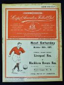 Pre-War Liverpool v Leicester City 1937/38 football programme 23 October 1937 in excellent
