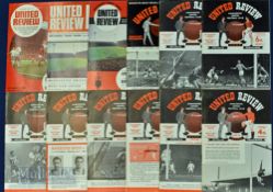 Manchester Utd home match programmes v West Ham Utd, 1958/59, 1959/60, 1960/61, 1961/62, 1962/63,
