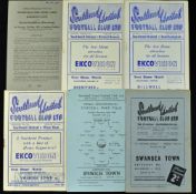 Selection of Southend Utd home match programmes 1945/46 Port Vale, 1948/49 Swansea Town (FAC),