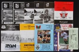 1982-1998 Mostly Pontypridd H & A Rugby programmes (10): Homes v Maesteg 01/82, Aberavon 04/82,