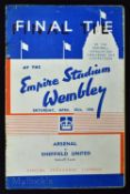 1936 FA Cup Final at Wembley Arsenal v Sheffield Utd 25 April 1936 match programme; rusty staples