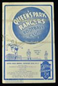 1938/39 QPR v Reading Div. 3 (s) match programme Xmas Eve, 1938; fold, fair at best