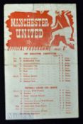 1944/45 War League North Cup Final Manchester Utd v Bolton Wanderers match programme 26 May 1945,
