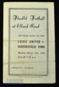 1953/54 West Riding Senior Cup final at Elland Road, Leeds Utd v Huddersfield Town match programme