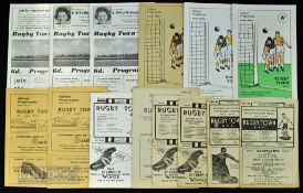 Selection of Rugby Town home match programmes to include 1948/49 Bourne Town, 1954/55