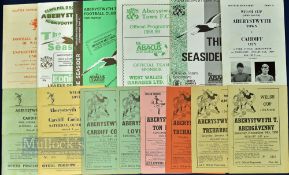 Selection of Aberystwyth Town home match programmes to include 1953/54 Ton Pentre 1956/57
