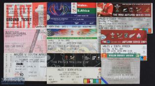 Wales v South Africa Rugby Tickets 1970-2010 (9): Fewer visits by the Springboks in these years,