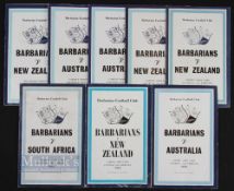 1954-1978 Barbarians v Overseas Rugby Programmes (8): Near identical traditional cover style for the