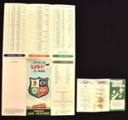 1959 British Lions Rugby Tour to New Zealand, pair of rare itineraries charting their progress (
