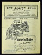 1946/47 West Bromwich Albion v Charlton Athletic FAC match programme 25 January 1947; edge tears, no