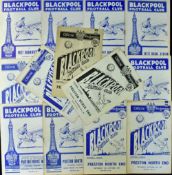 Selection of Blackpool home match programmes to include v Preston NE 1951/52, 1952/53, 1954/55,