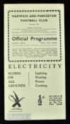 1938/39 Harwich & Parkeston v Chelmsford City (reserves) match programme 25 February 1939, Eastern
