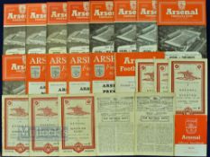 Selection of Arsenal home match programmes to include 1946/47 Brentford, Charlton Athletic, 1947/