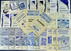 Collection of Sheffield Wednesday home match programmes to include 1946/47 Blackpool (FAC),