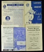 Selection of Leyton Orient home match programmes 1950/51 Blues v Whites (Ritson testimonial) (poor),