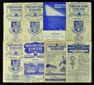 Collection of Queens Park Rangers home match programmes 1947/48 Stoke City (FAC), 1948/49