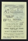 1928/29 Burnley v Swindon Town FAC match programme 26 January 1929 at Turf Moor; good.
