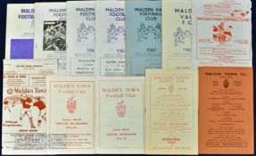 Selection of football programmes to include Malden Town v 1954/55 Croydon Amateurs, 1958/59