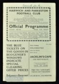 1937/38 Harwich & Parkeston v Portsmouth Gas Co. match programme FAAC 15 January 1938; name on