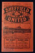 1934/35 Sheffield Utd v Manchester United Div 2 match programme 1st September 1934; slight crease,