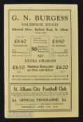 Pre-War 1938/39 St Albans City v Barnet Herts Charity cup s/f 27 April 1939 match programme, good
