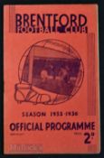 Pre-War 1935/36 Brentford v West Bromwich Albion Div 1 match programme 25 April 1936, slight rust to