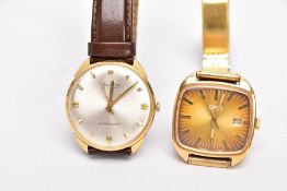 TWO GENTS WRISTWATCHES, the first a hand wound movement, round silver dial signed 'Accurist,
