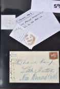 GB 1843 ONE PENNY RED on cover cancelled by Mx, fine strike of MISSENT TO CARLISLE, together with