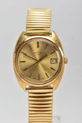 A GENTS 'ROTARY' WRISTWATCH, hand wound movement, round gold dial signed 'Rotary', date window at