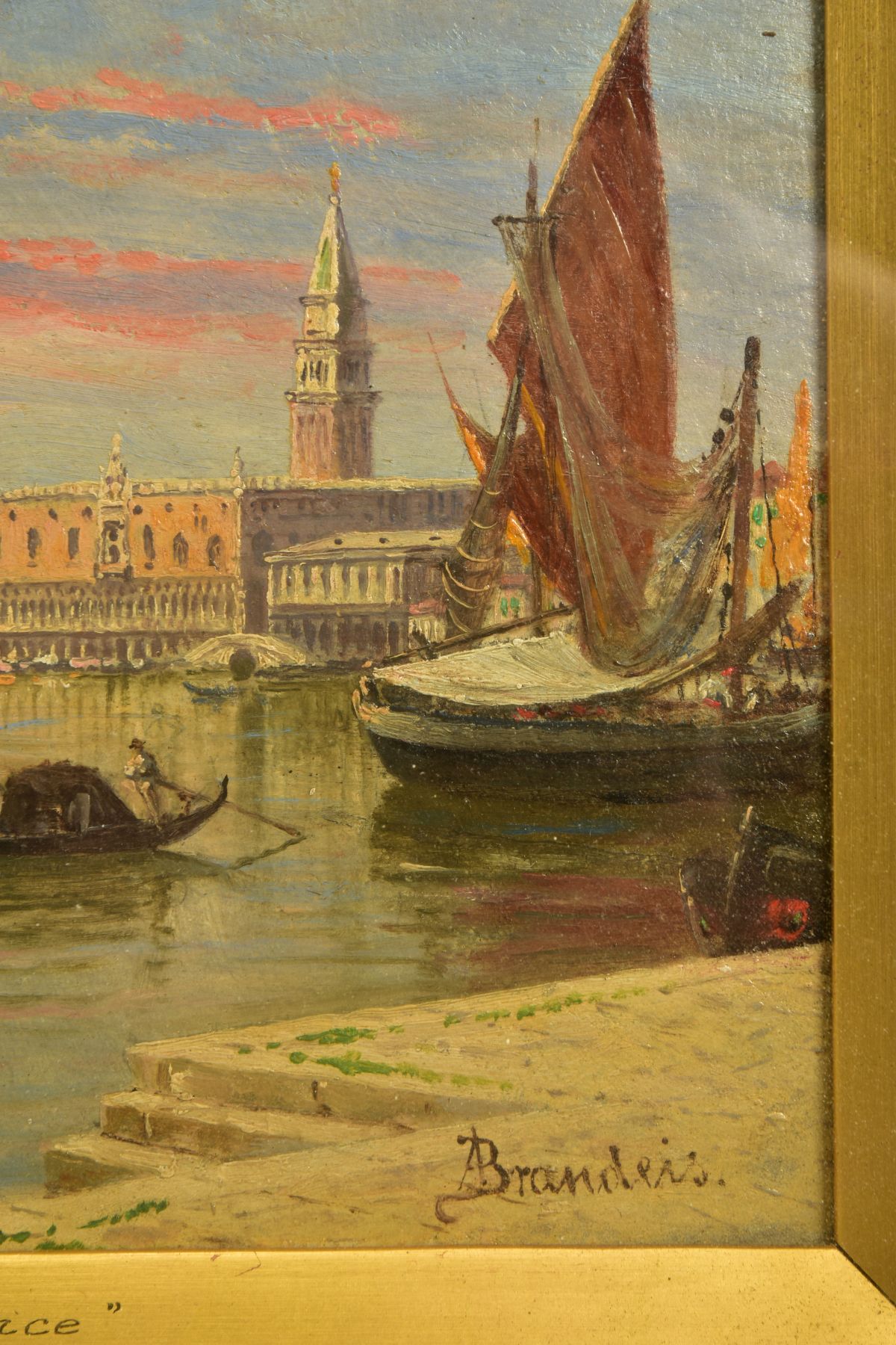ANTONIETTA BRANDEIS/ANTONIE BRANDEISOVA (CZECH 1848-1926) 'GRAND CANAL, VENICE' gondolas, three - Image 4 of 7