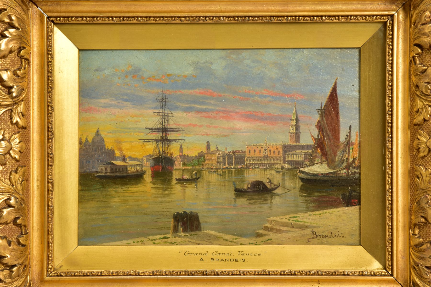 ANTONIETTA BRANDEIS/ANTONIE BRANDEISOVA (CZECH 1848-1926) 'GRAND CANAL, VENICE' gondolas, three - Image 2 of 7