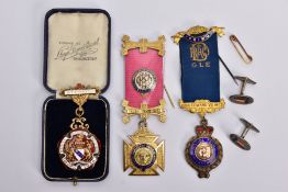 A BOXED ROYAL MASONIC INSTITUTION FOR GIRLS 1934 MEDALLION, silver gilt, nicely enamelled, RAOB