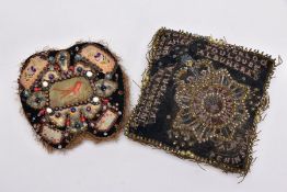 TWO STUFFED SMALL PILLOWS OF PRE WWI ERA, the type made to send to wives, sweethearts etc, usually
