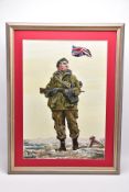 'THE YOMPER', an oil on board study of the Philip Jackson sculpture of Cpl Robinson of 45CDO Royal