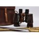 A BROWN LEATHER CASE BOXED PAIR OF BELIEVED IMPERIAL JAPANESE ARMY WWII ERA BINOCULARS, the left - Image 2 of 16