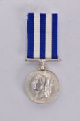 EGYPT MEDAL, no bar, named on rim J.E.Webb. ORD. HMS Minotaur, suspender does not swivel and is