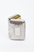 A GEORGIAN SILVER VINAIGRETTE Birmingham 1812 by John Shaw, 3cm x 2cm