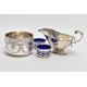 FOUR ITEMS OF SILVERWARE, to include a late Victorian silver sugar bowl with engraved swag, shell - Image 4 of 5