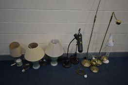 A WHITE 'HERBERT TERRY & SONS' ANGLEPOISE DESK LAMP together with a quantity of other lighting to