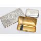 THREE CIGARETTE CASES, to include two early 20th century silver cigarette cases with gilt interiors, - Image 1 of 3